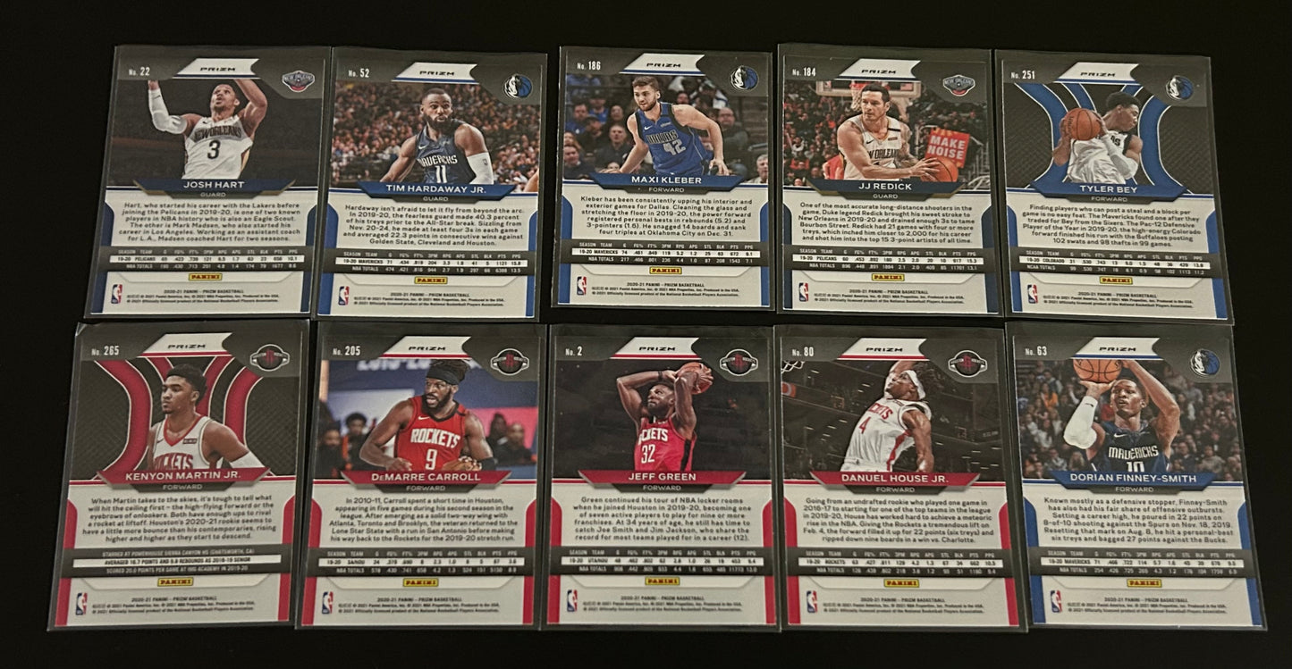 2019 Panini Orange Cracked Ice Prizm 10 Card Basketball Parallel lot