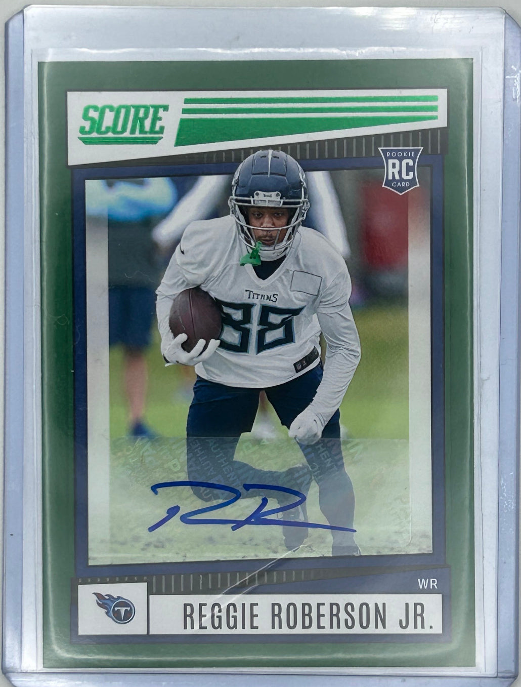 2022 Score Football Reggie Roberson Green Parallel Autographed
