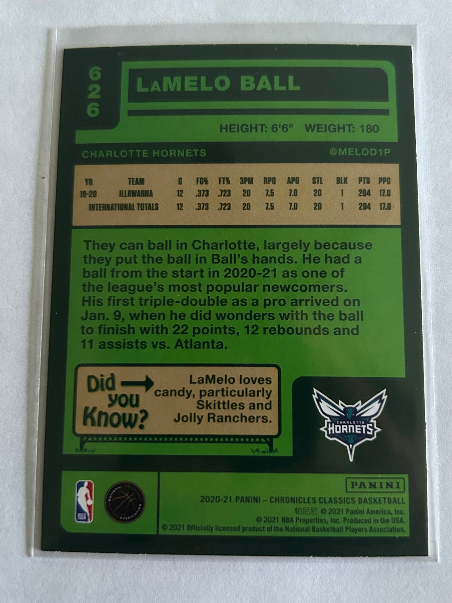2020-2021 Panini Chronicles Classic Basketball RC Lamelo Ball