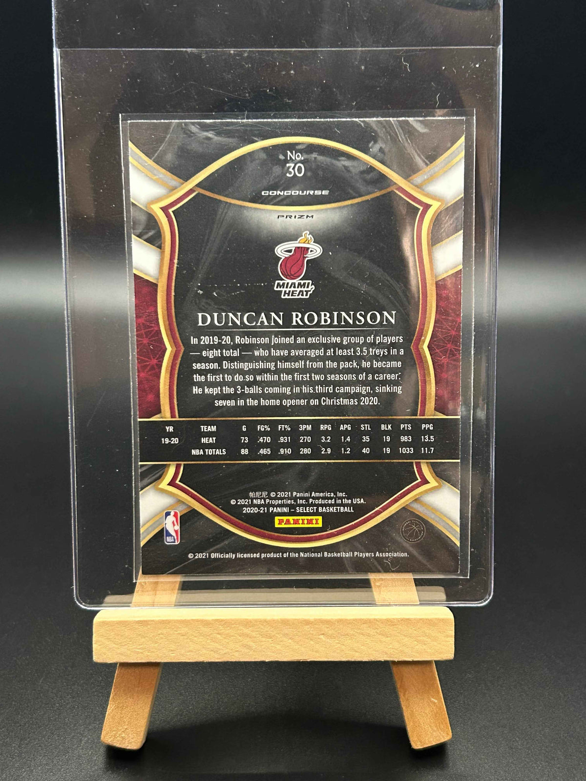 2020 Panini Select Red White Orange Flash Duncan Robinson