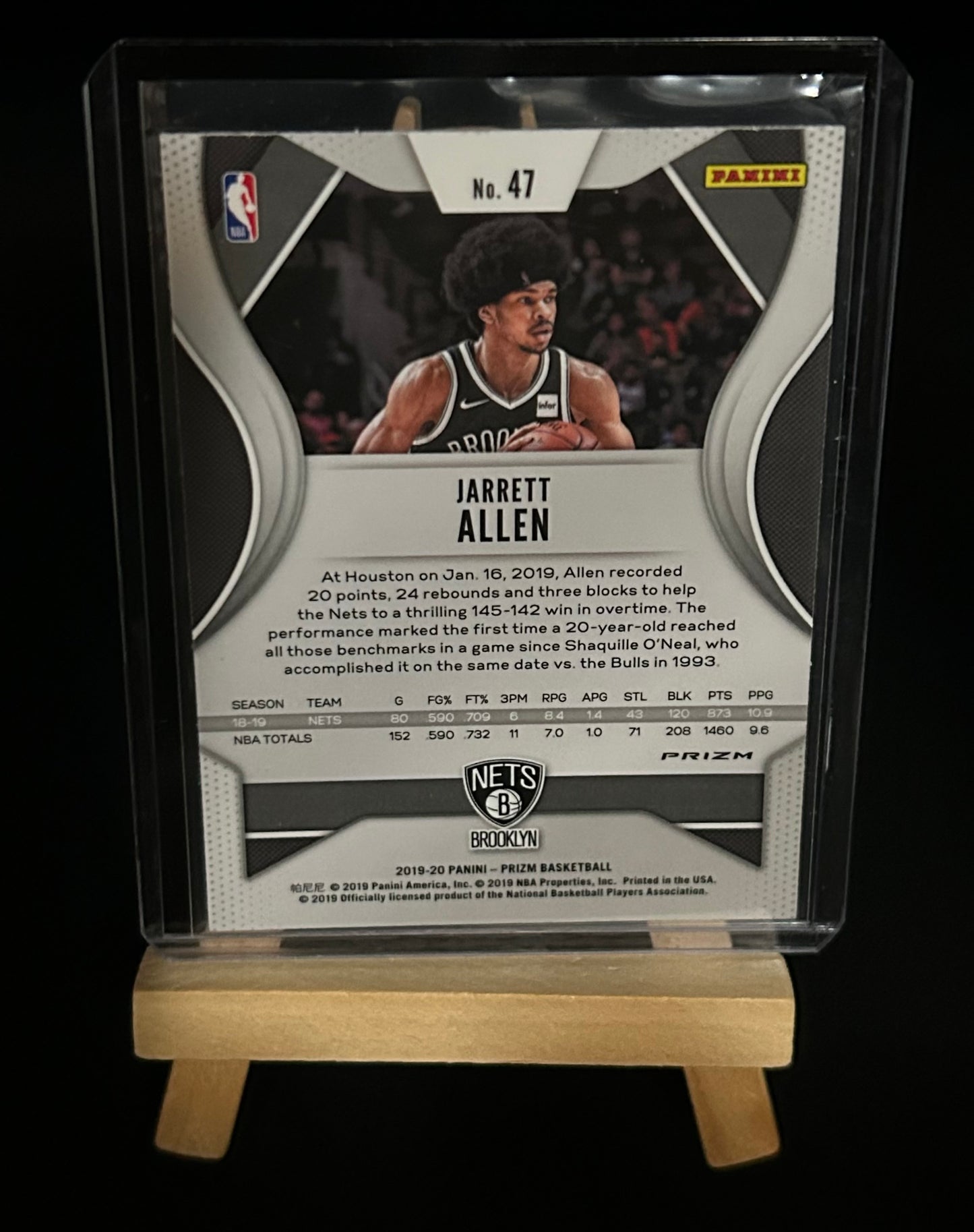 2019-2020 Panini Prizm Brooklyn Nets Jarrett Allen Hyper Prizm Parallel Card