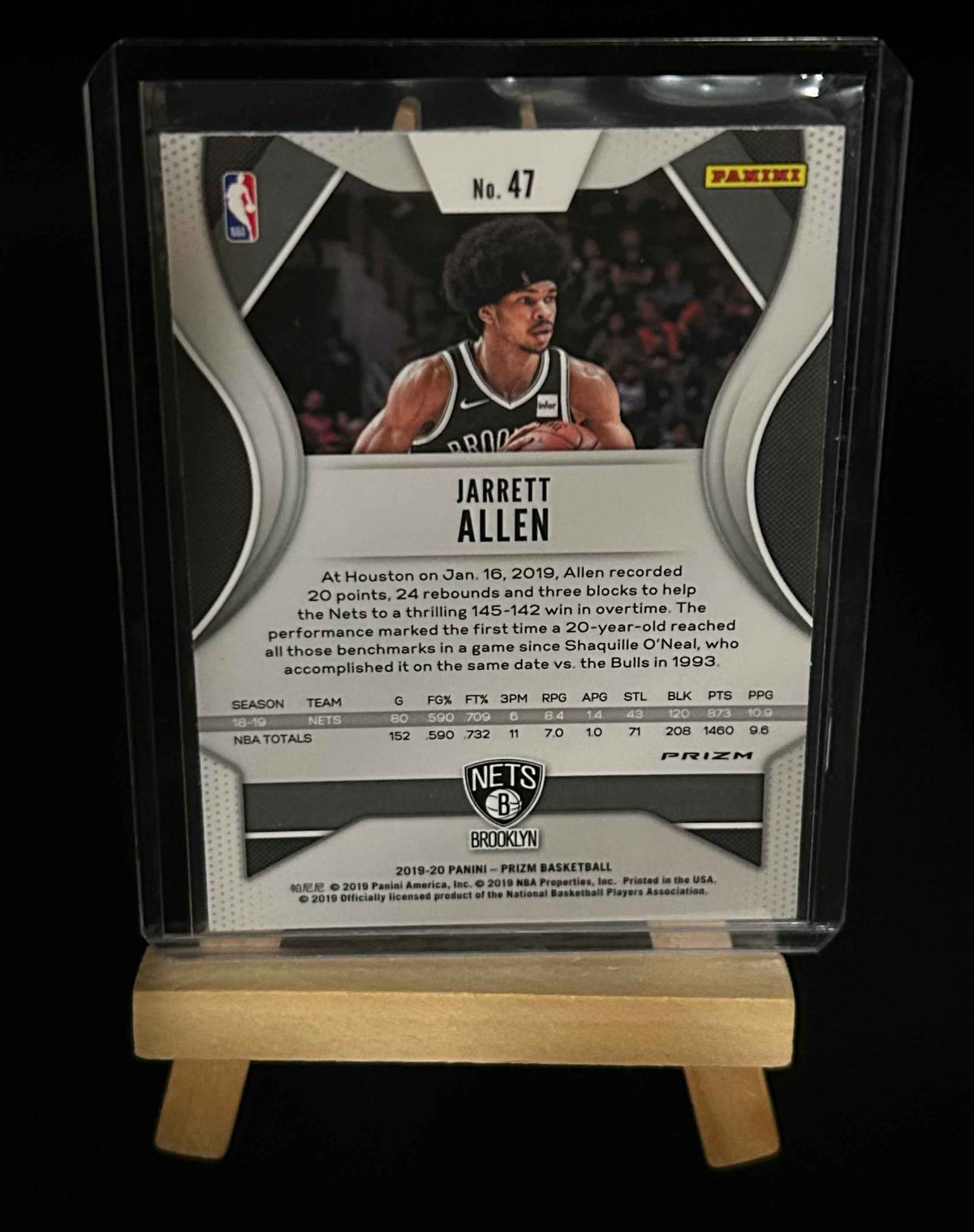 2019-2020 Panini Prizm Brooklyn Nets Jarrett Allen Hyper Prizm Parallel Card