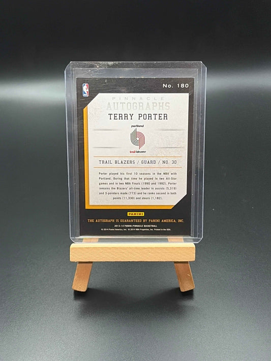 2013-14 Panini Pinnacle Autographs #180 Terry Porter Signed Basketball Card