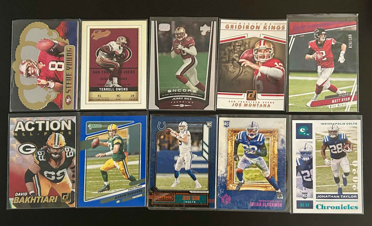 NFL Mixed Teams and Players 10 Card Lot