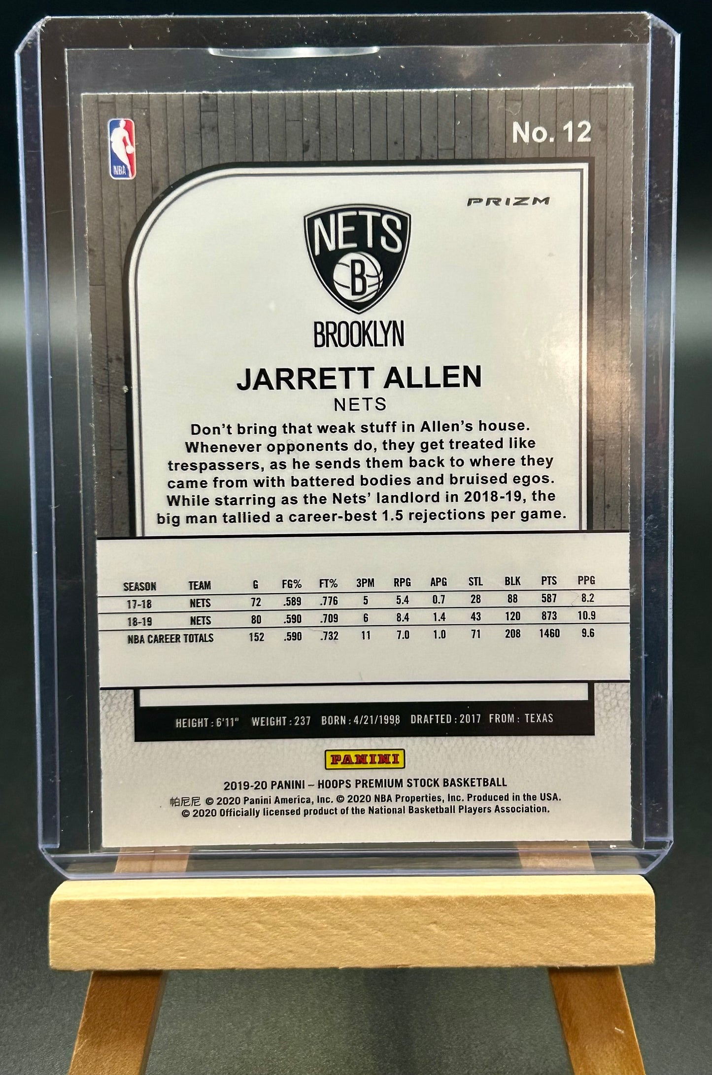 2019-20 Panini NBA Hoops Premium Purple Disco Parallel Jarrett Allen