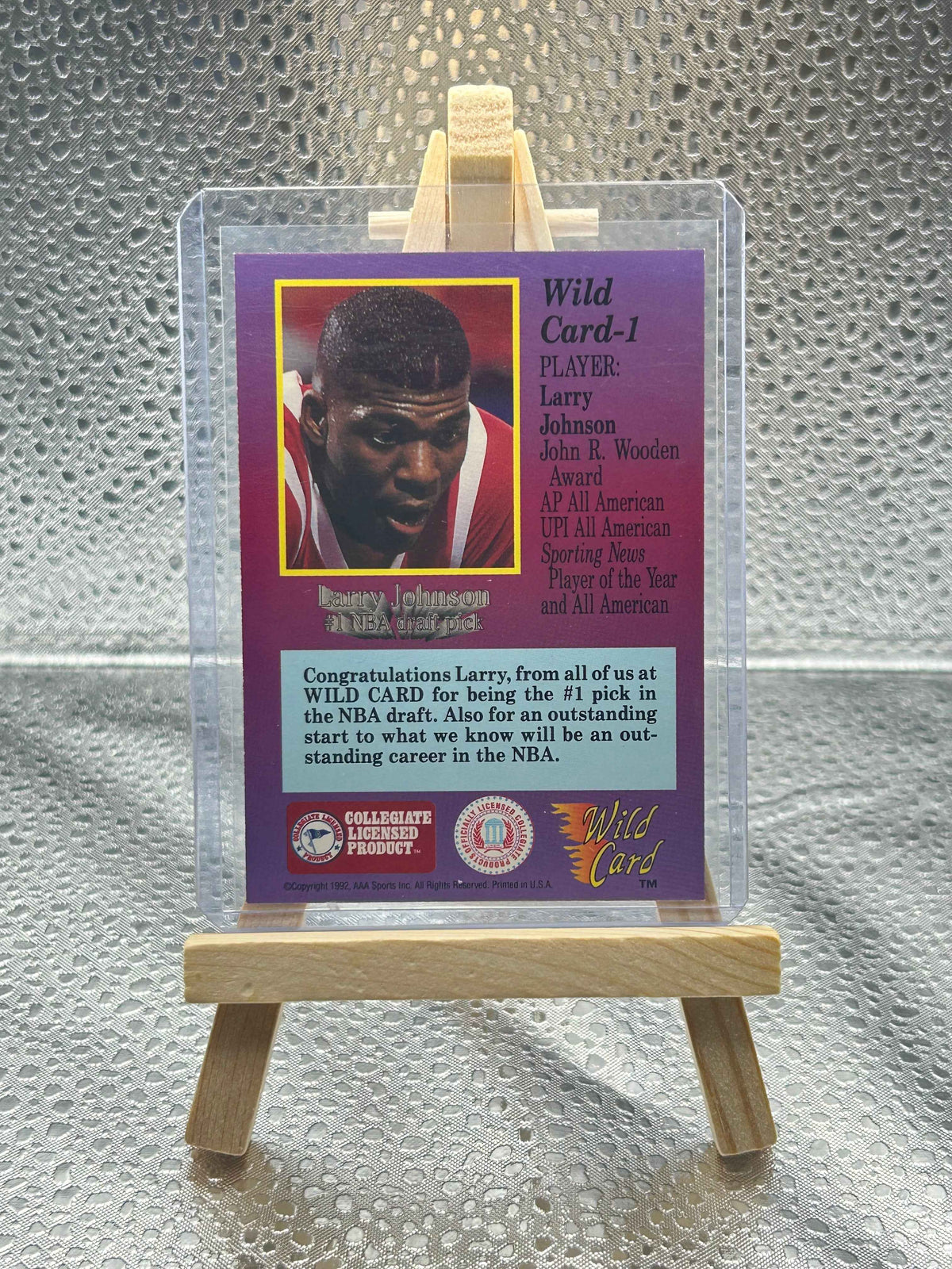 1992 Wild card 1st Edition Larry Johnson #1