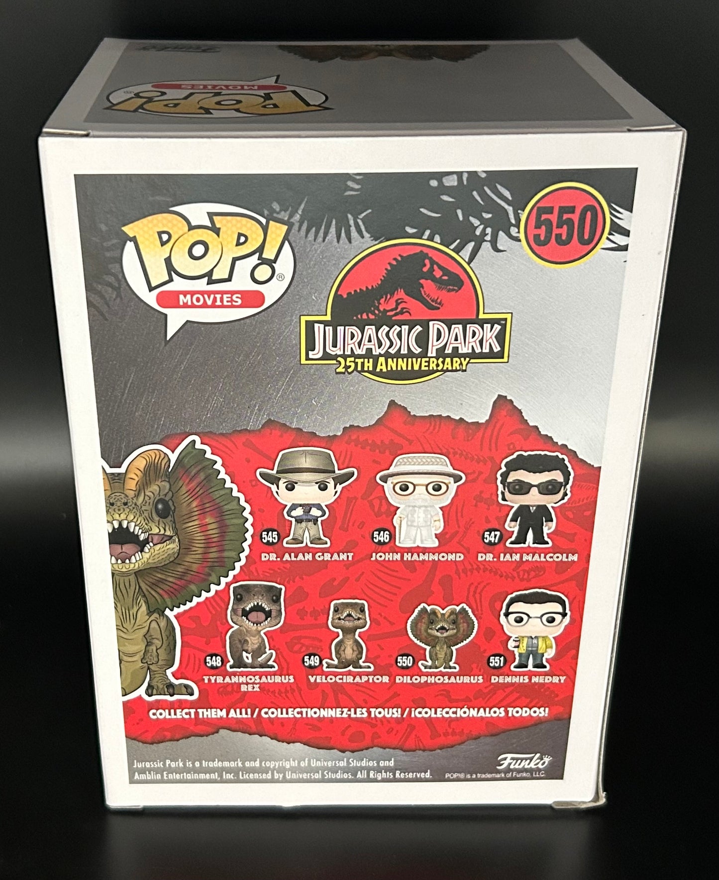 Funko Pop Dilophosaurus 550 Target Exclusive Jurassic Park 25th Anniversary Red