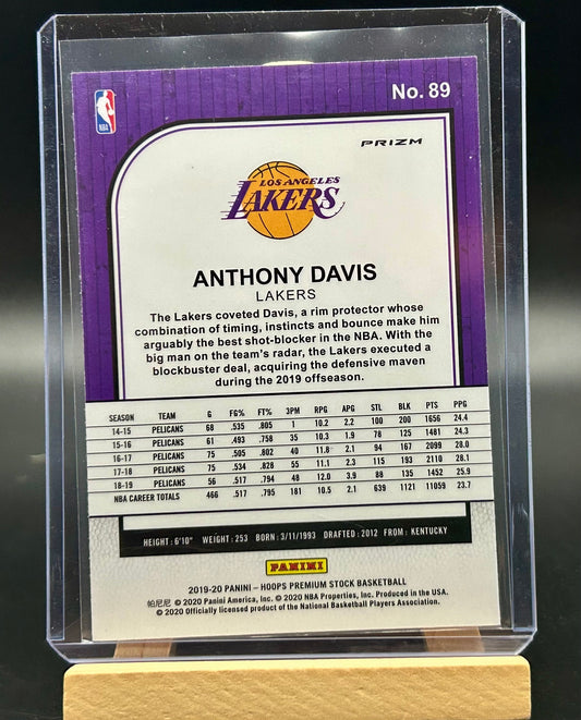 2019-20 Panini NBA Hoops Premium Stock Silver Lazer Parallel Anthony Davis