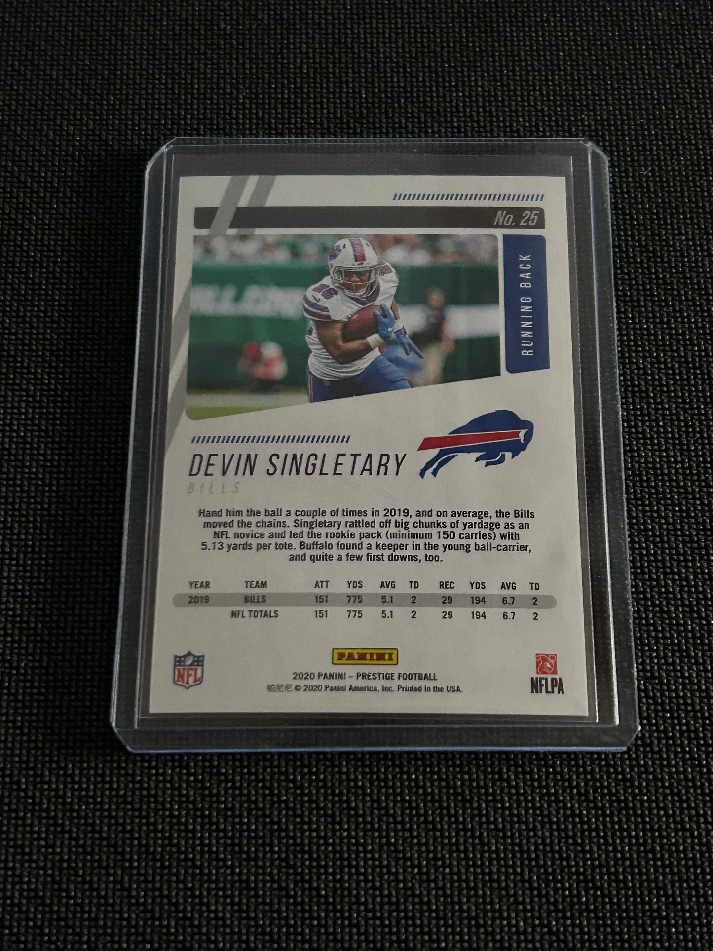 2020 - Panini Prestige Football Devin Singletary Xtra Points Purple 070/100.
