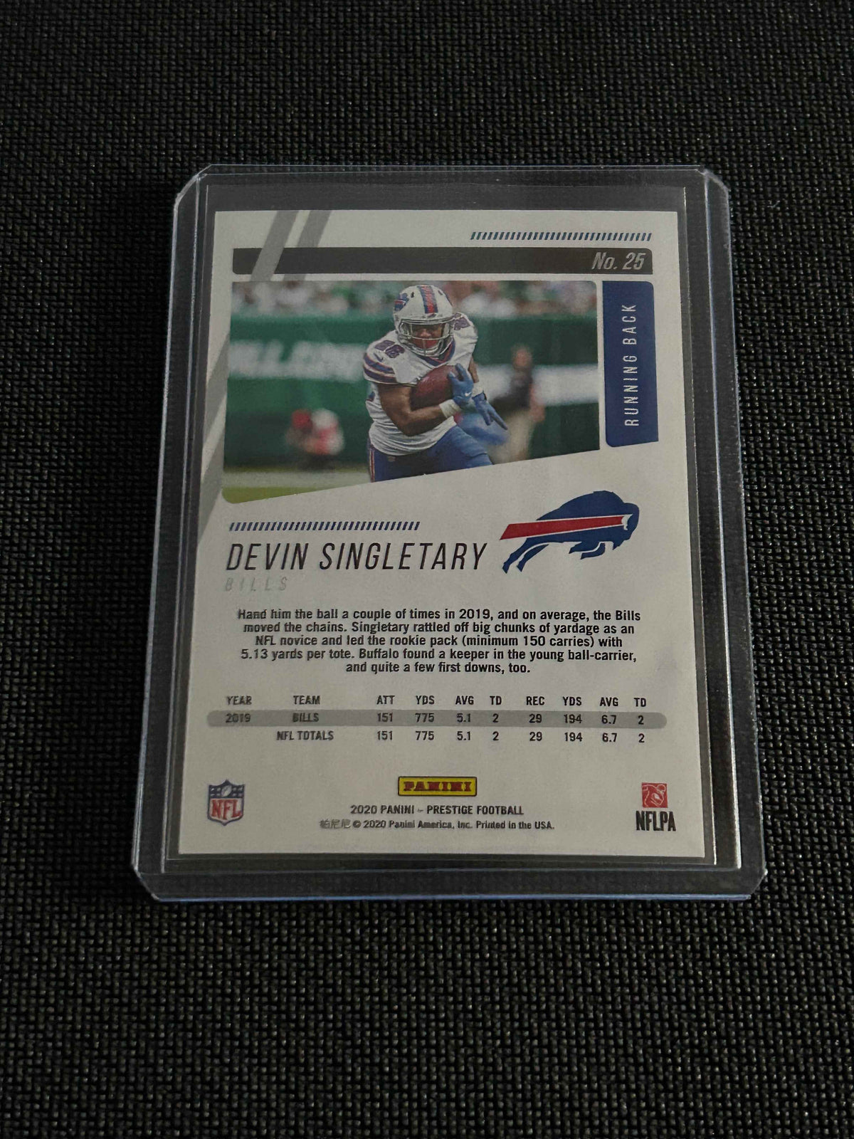 2020 - Panini Prestige Football Devin Singletary Xtra Points Purple 070/100.