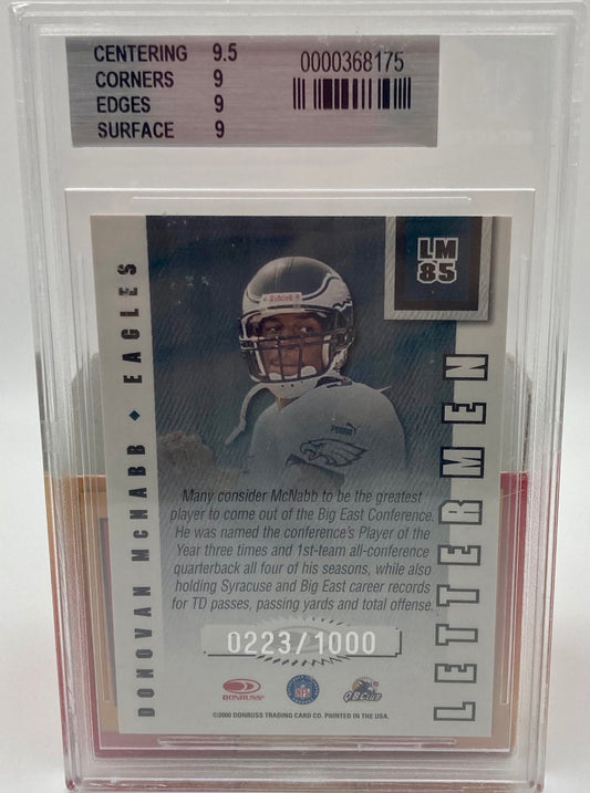 Donavan Mcnabb Beckett Graded 9 and #/1000.
