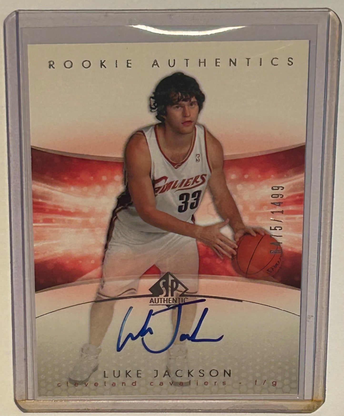 2005 Upper Deck Luke Jackson Rookie Card, Autographed, and Numbered/1499