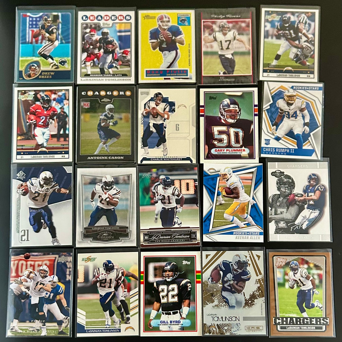 NFL Los Angeles Chargers 20 Card lot #1