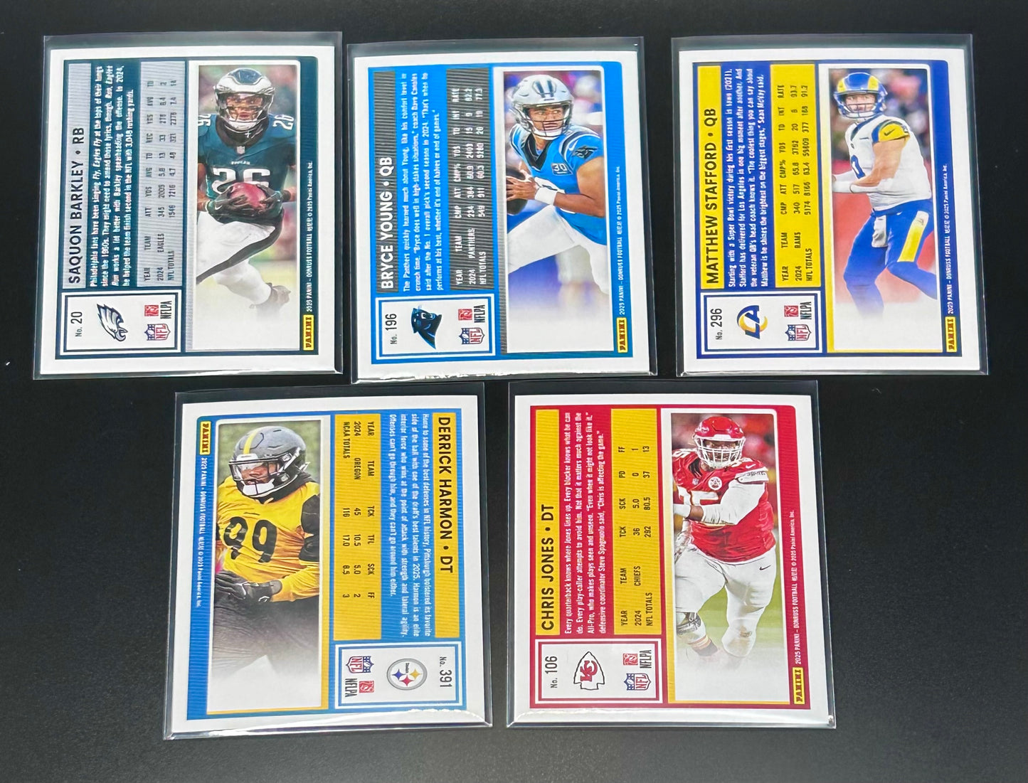 5× 2025 Panini Donruss Football Green Press Proof Cards