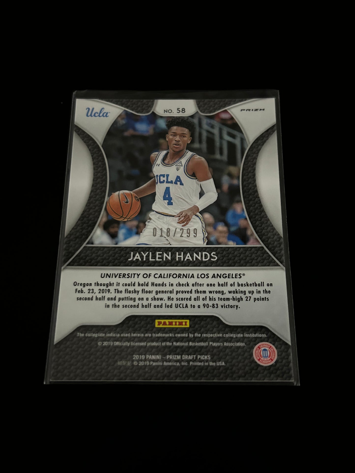 2019 Panini - Prizm Draft Picks Jaylen Hands Hyper Prizm #/299
