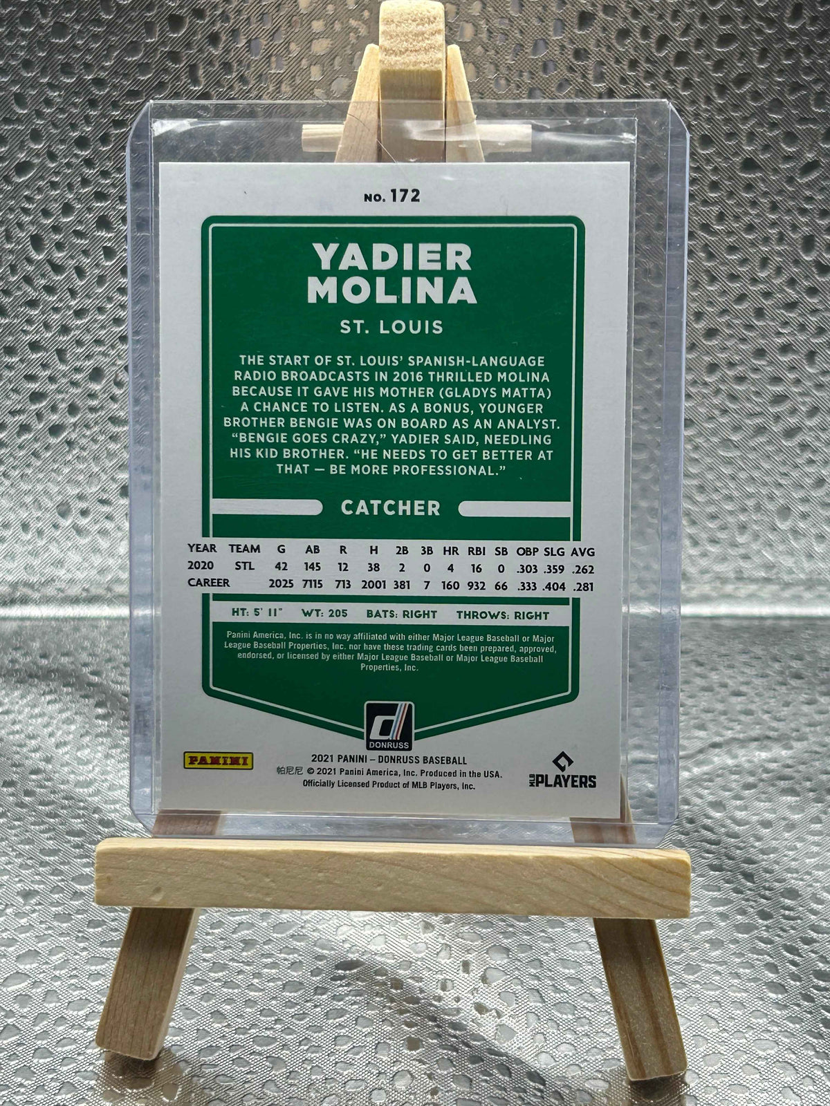 2021 Donruss Baseball Yadier Molina Purple Parallel