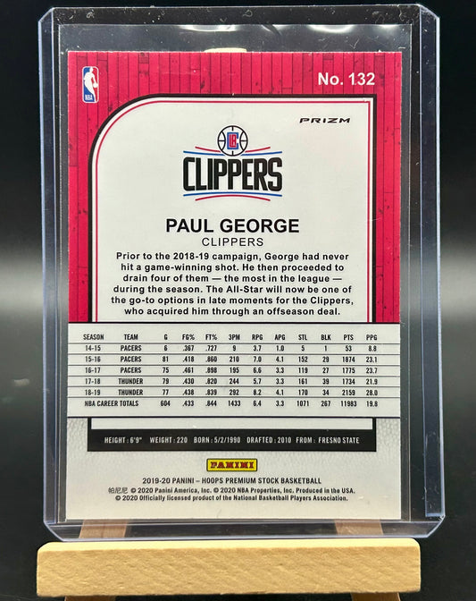 2019-20 Panini NBA Hoops Premium Silver Lazer Parallel Paul George