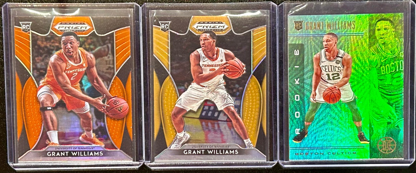 Grant Williams Three Card Panini Set with Numbered out of /149