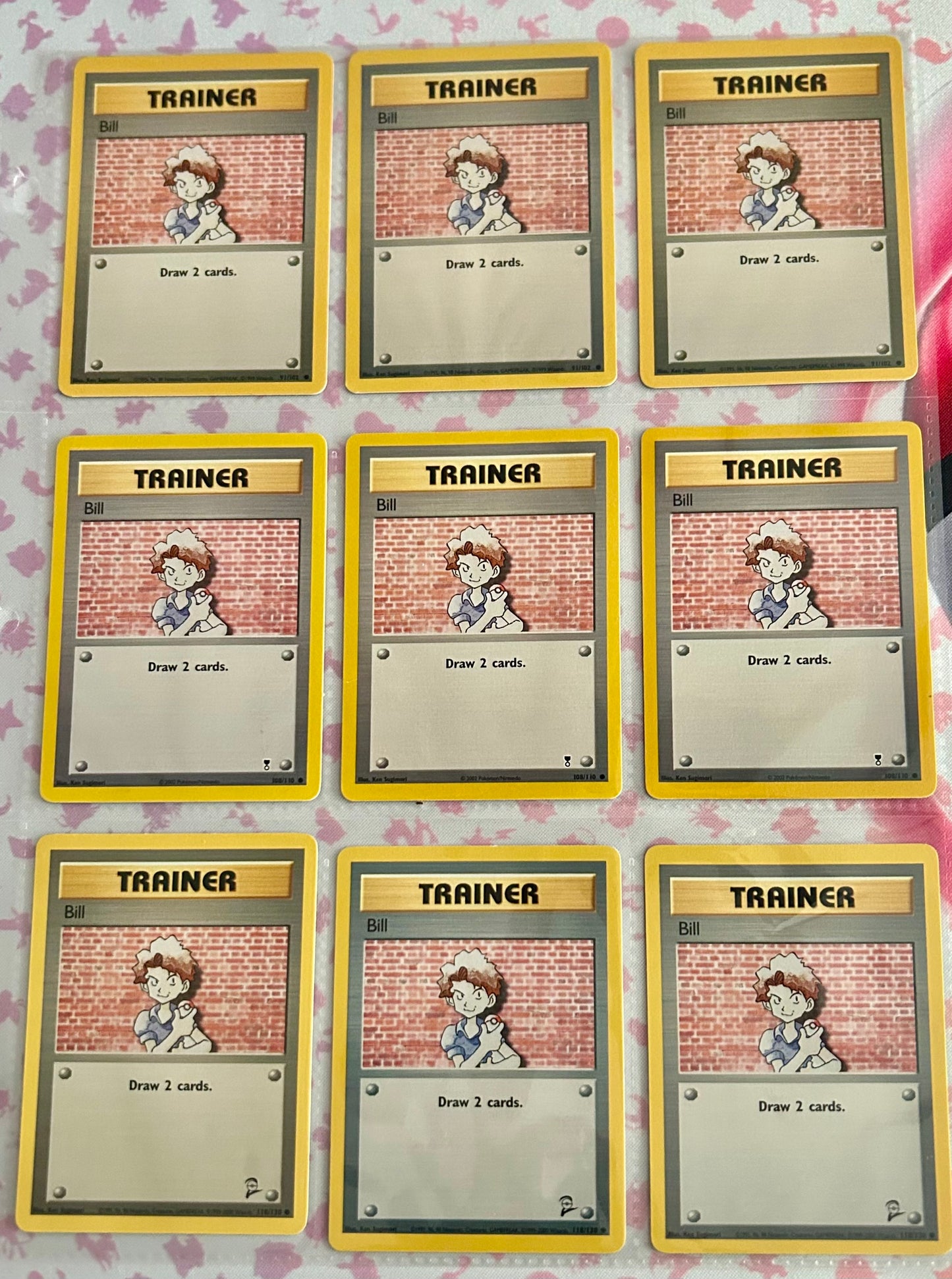 9 Card Bill Pokemon Card Lot