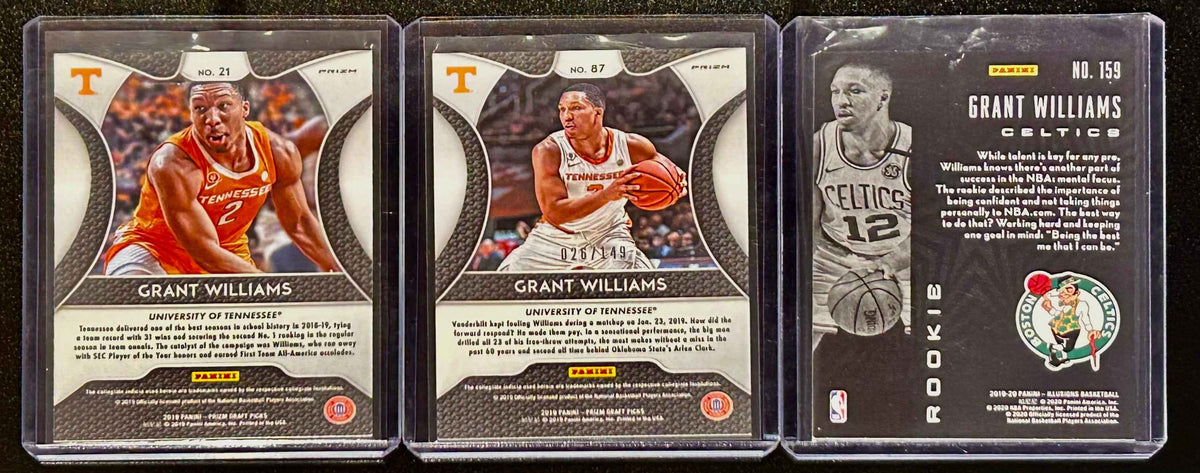 Grant Williams Three Card Panini Set with Numbered out of /149