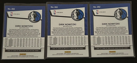 2019-20 Panini NBA Hoops Premium Stock Tribute Dirk Nowitzki 3 different parallels