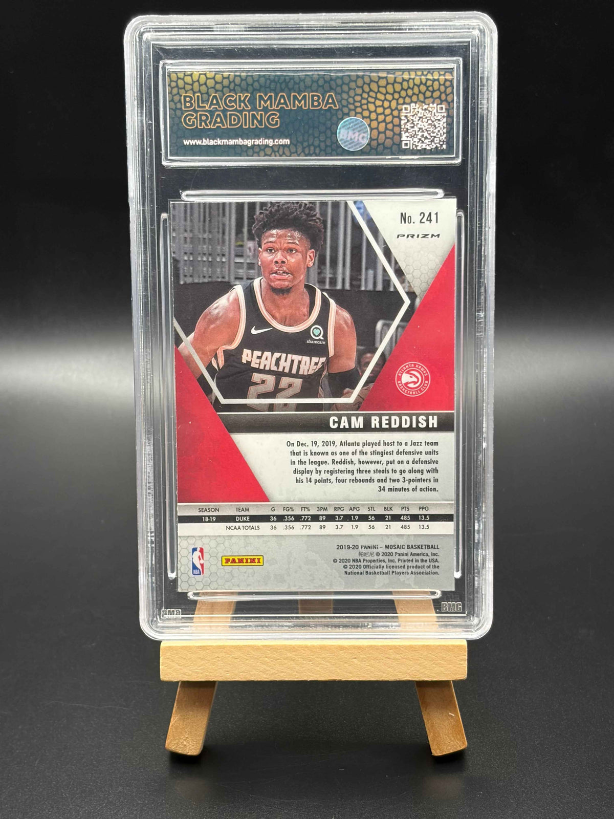 2019-2020 Cam Reddish Panini Red Wave Black Mamba Graded 10