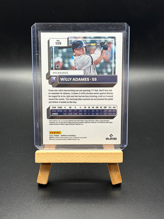 2022 Donruss Baseball Willy Adames Numbered Parallel Card – Tampa Bay Rays #/2022