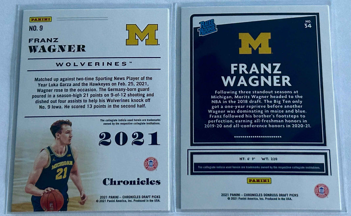 2021 Franz Wagner Panini Two Card Rookie Lot