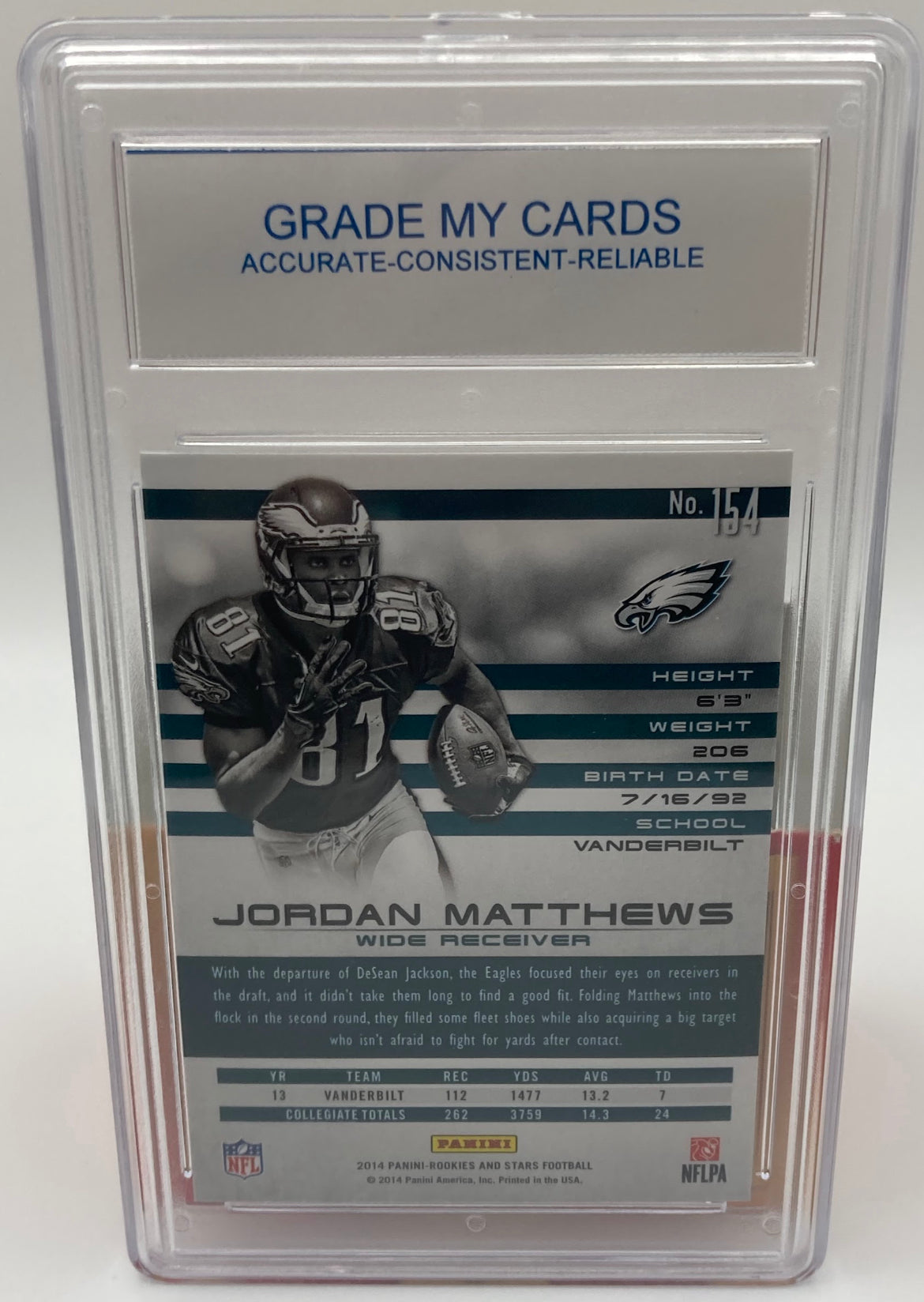 2014 Rookies and Stars Red Parallel RC Jordan Matthews Graded