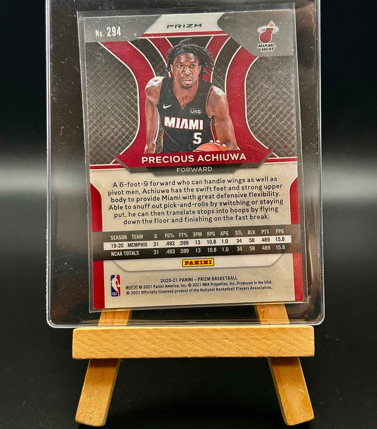 2020-2021 Prizm Basketball Precious Achiuwa Green Parallel RC.