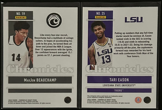 2022 Panini - Chronicles Draft Picks Two Pink Parallel Cards.