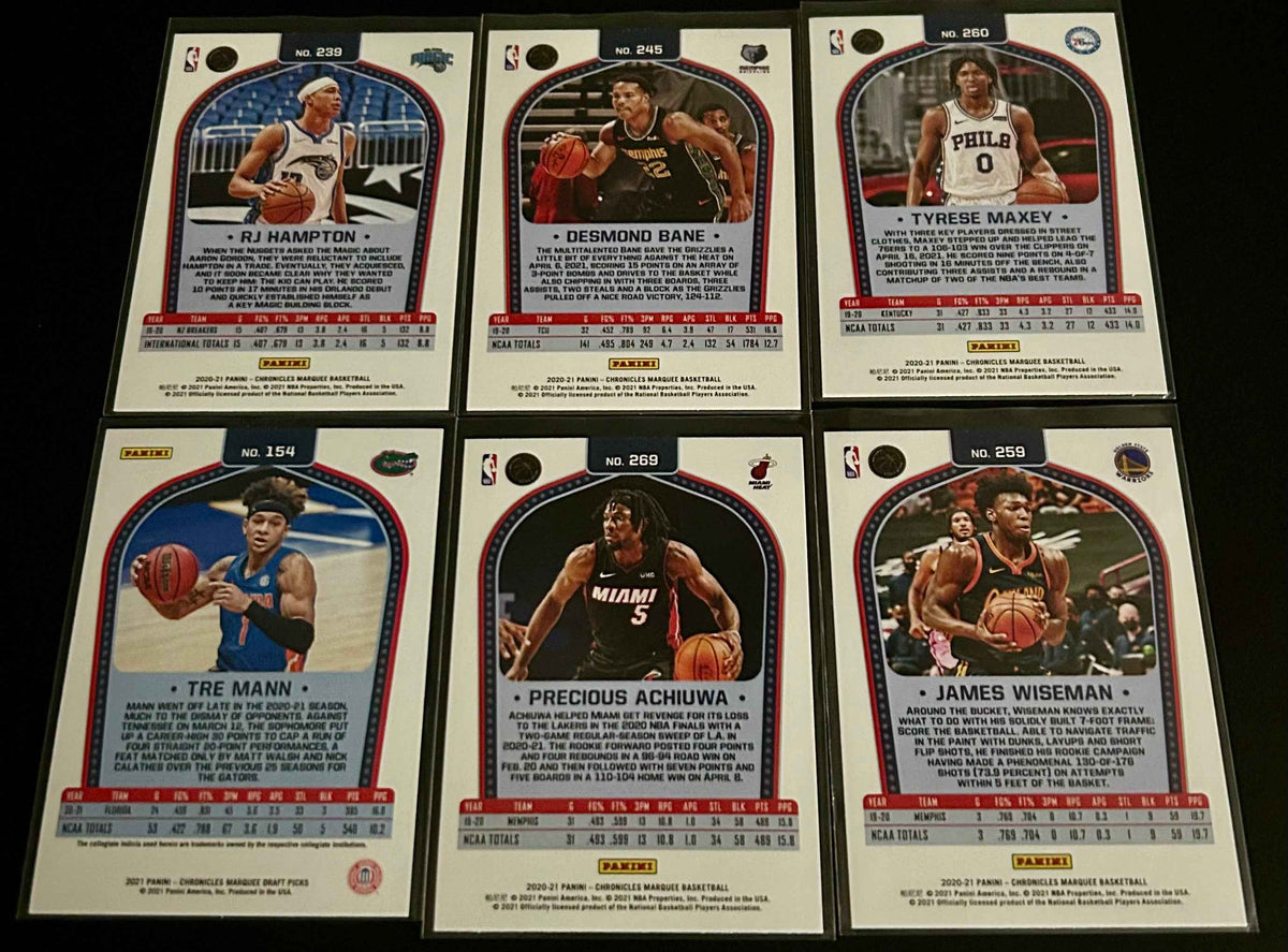 2020-21 Panini Chronicles Marquee 6-Card Rookie Lot