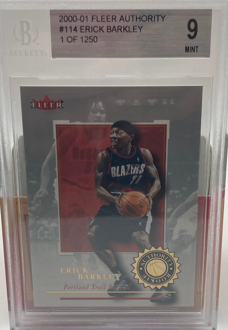 2001 Fleer Erick Barkley Graded 9 Rookie Card