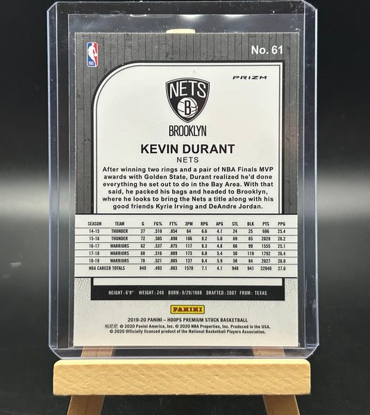 2019-20 Panini NBA Hoops Premium Silver Lazer Parallel Kevin Durant