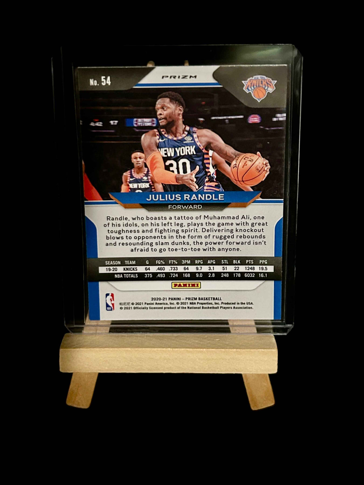 2020-2021 Prizm Basketball Julius Randle Red,White and Blue Parallel