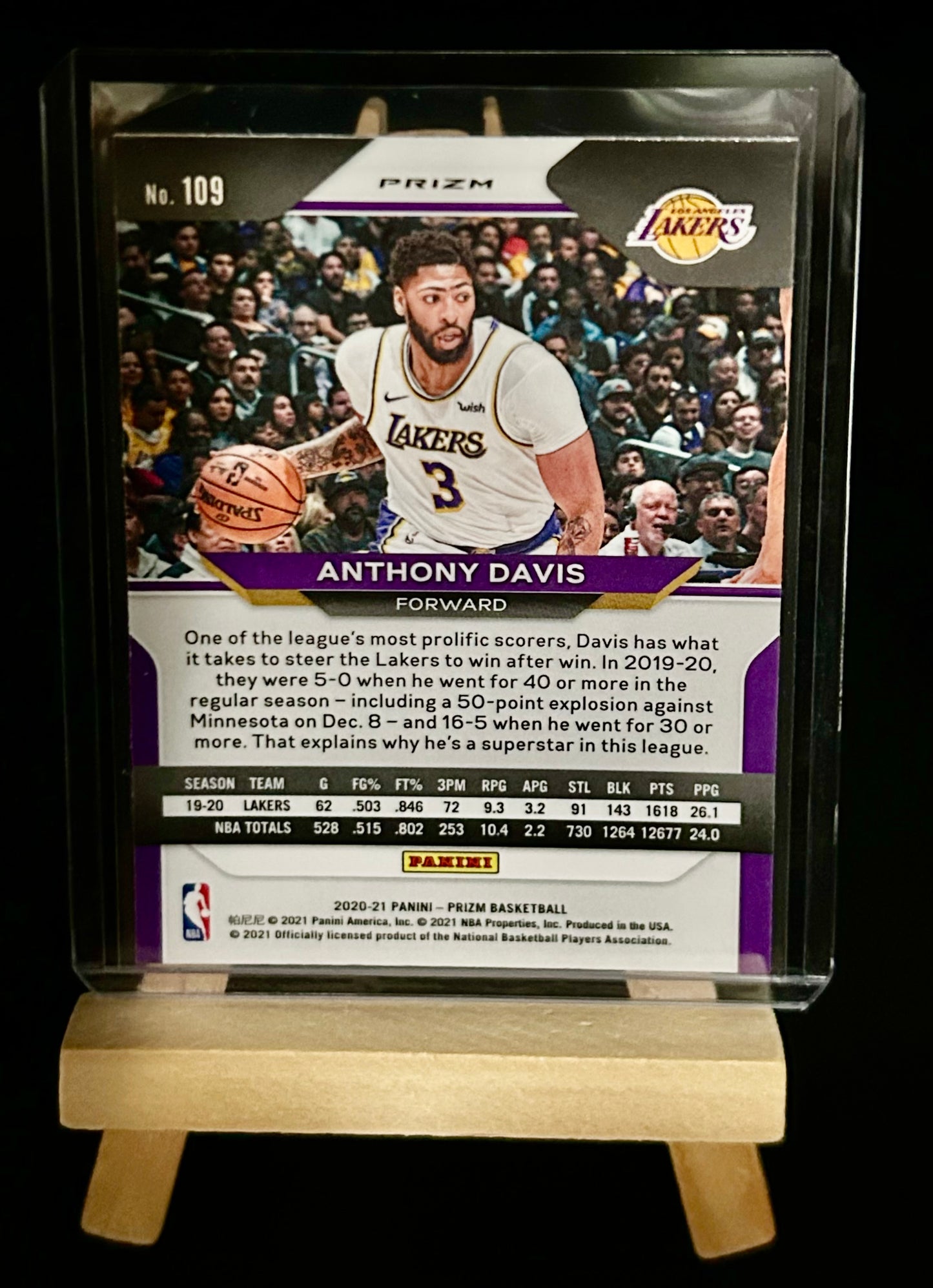 2020-2021 Prizm Basketball Anthony Davis Cracked Ice Orange Parallel