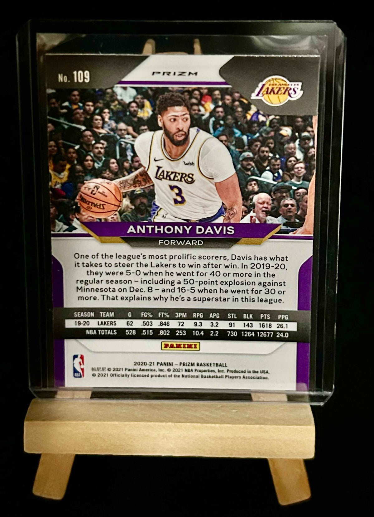 2020-2021 Prizm Basketball Anthony Davis Cracked Ice Orange Parallel