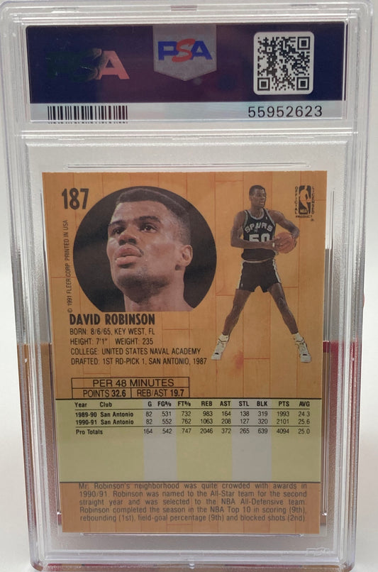 1991 Fleer David Robinson PSA Graded 8.