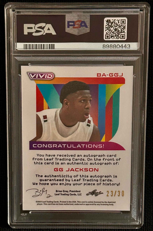 2022 Leaf Vivid GG Jackson Auto – Navy Blue Parallel Graded PSA 9