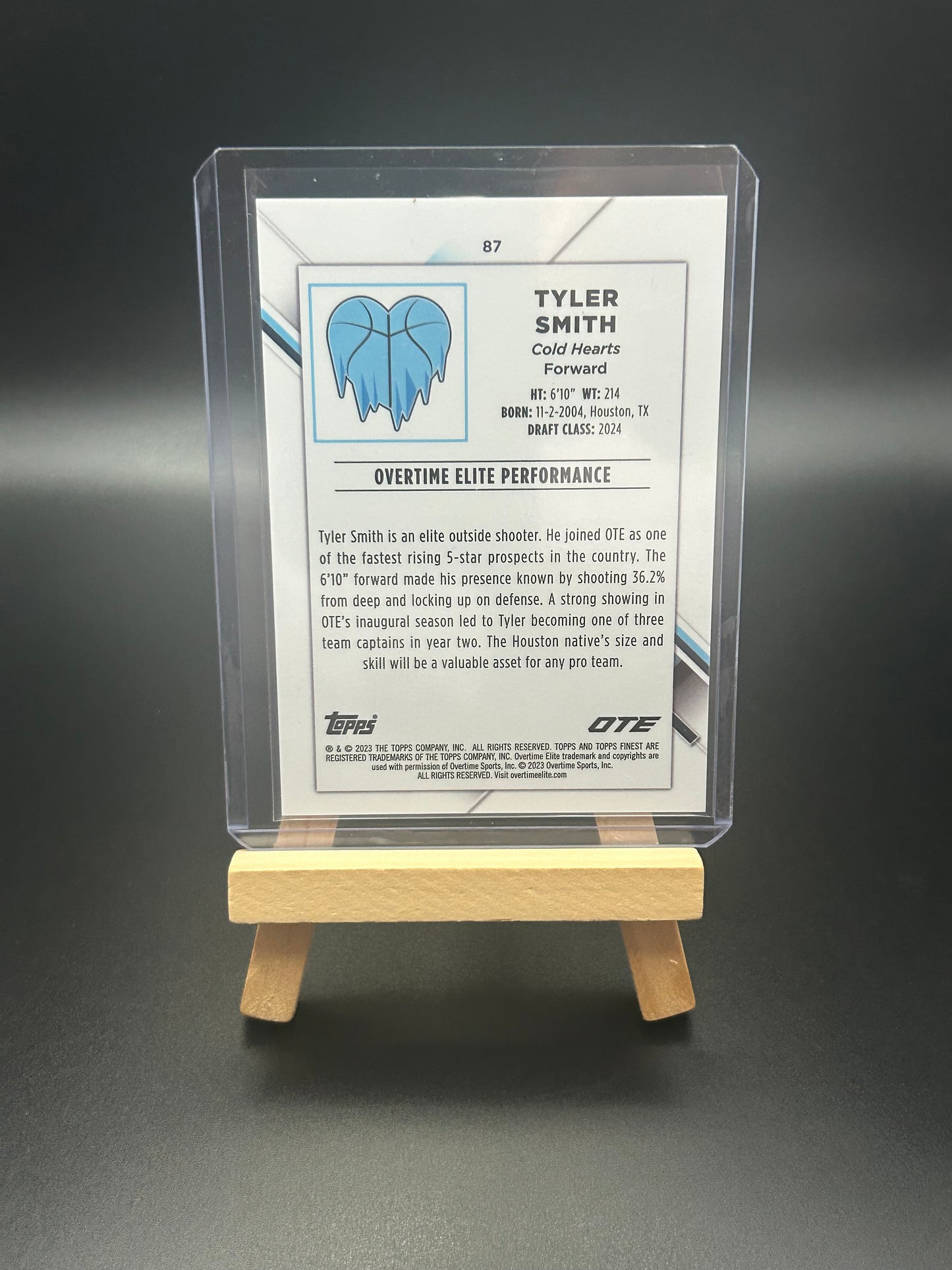 2022-2023 Topps Finest OTE Overtime Elite Blue Prism Refractor /150 Tyler Smith