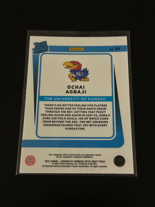 2022 Panini - Chronicles Donruss Optic Draft Picks Ochai Agbaji Rated Rookies