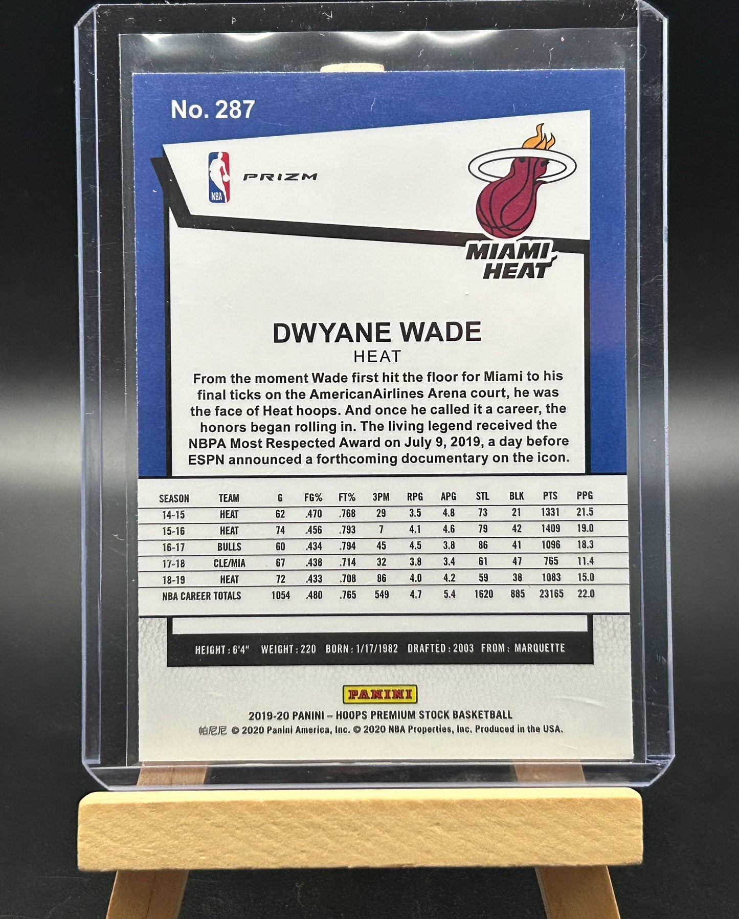 2019-20 Panini NBA Hoops Premium Stock Prizms Silver Lazer Tribute Dwayne Wade