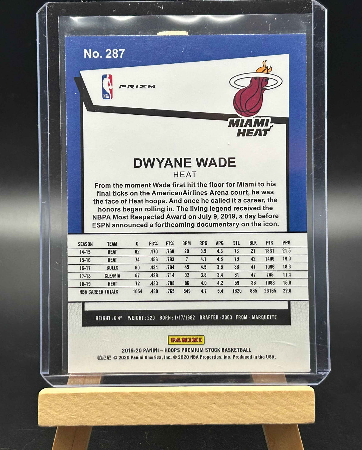 2019-20 Panini NBA Hoops Premium Stock Prizms Silver Lazer Tribute Dwayne Wade