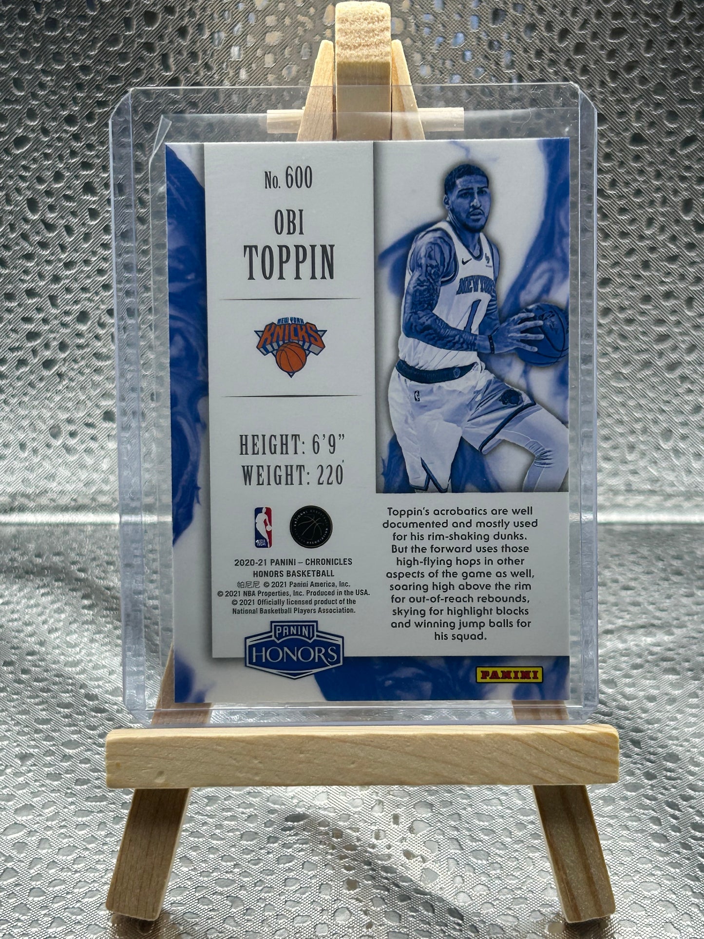 2020-2021 Panini Chronicles Honors Basketball Obi Toppin Rookie Card