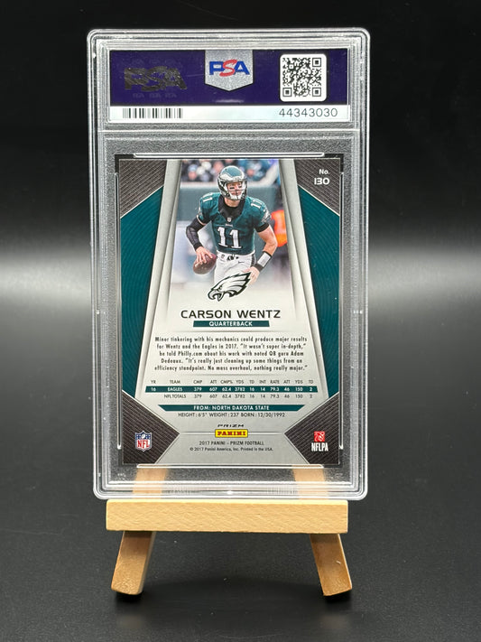 2017-Carson Wentz Graded 9 Silver Prizm.