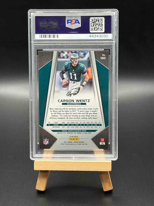 2017-Carson Wentz Graded 9 Silver Prizm.