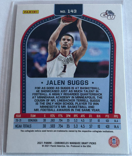 2021 Chronicles Marquee Draft Picks Jalen Suggs Pink Parallel