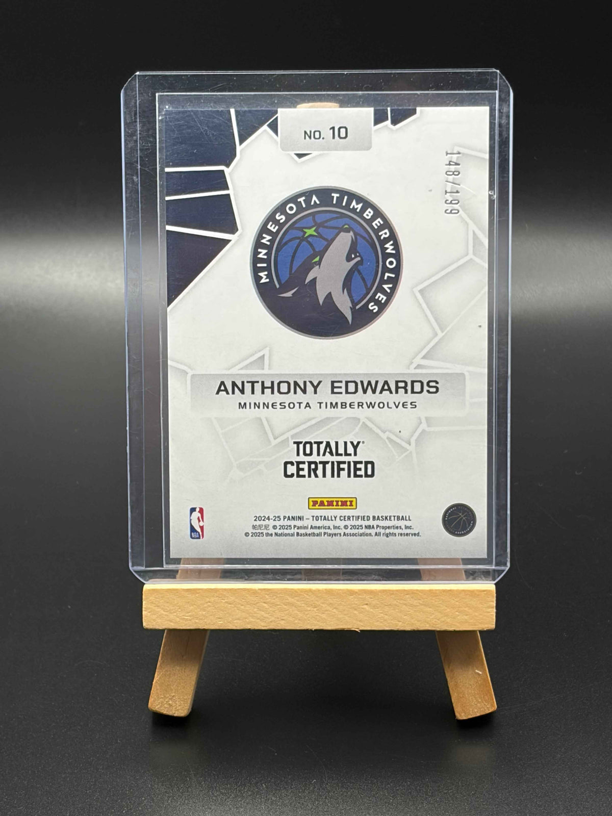 #10 Anthony Edwards 2024-25 Panini Totally Certified - Rock the Rim Mirror Pink #/199