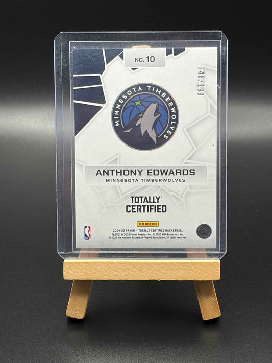 #10 Anthony Edwards 2024-25 Panini Totally Certified - Rock the Rim Mirror Pink #/199