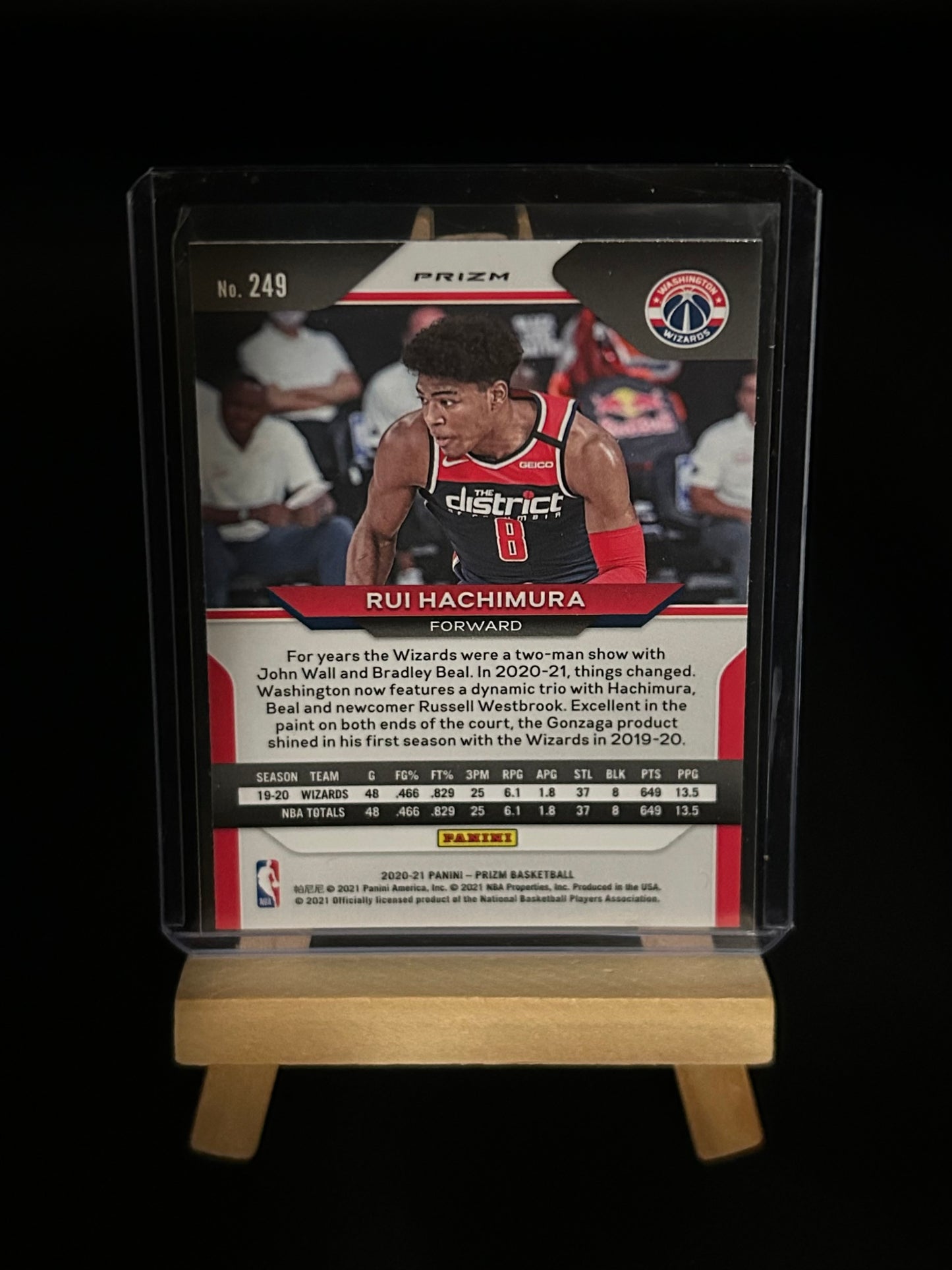 2020- 2021 Rui Hachimura Orange Cracked Ice Prizm Panini Prizm Basketball Parallel Card #1